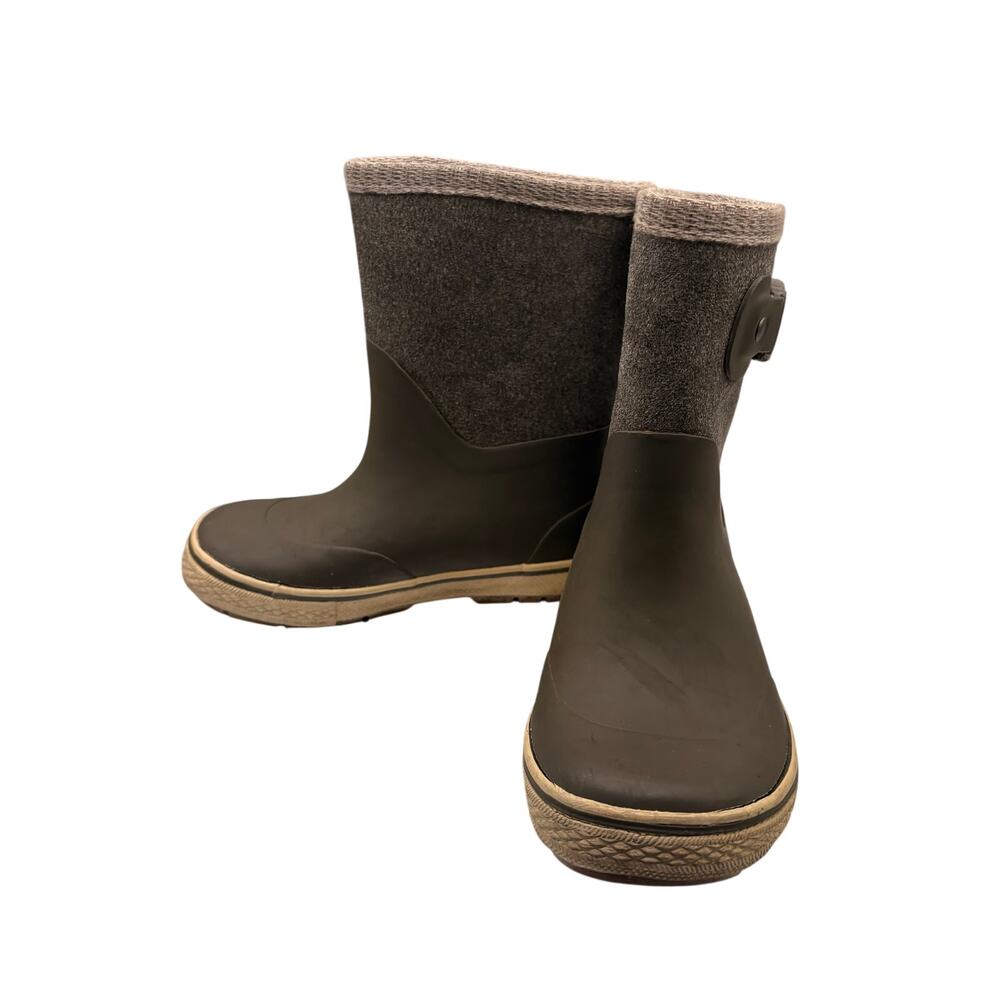 Zara Kids Waterproof Winter Rain Boots 24/25 Gray Rubber Felt Insulated Neutral